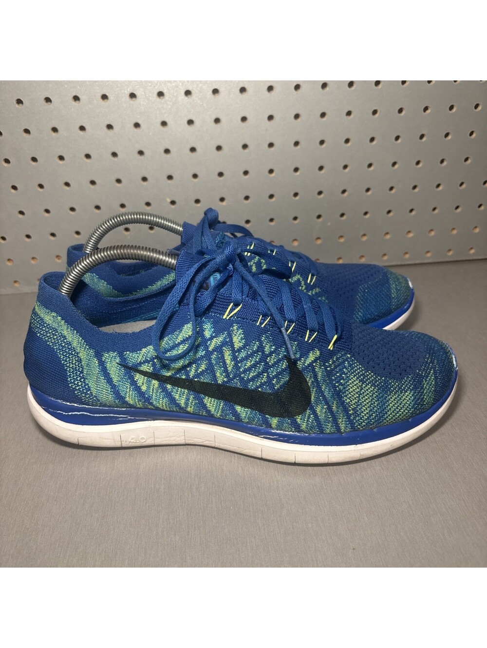 Nike Free 4.0 Flyknit Shoes Mens Sz 10 Blue Green Lightweight Running READ